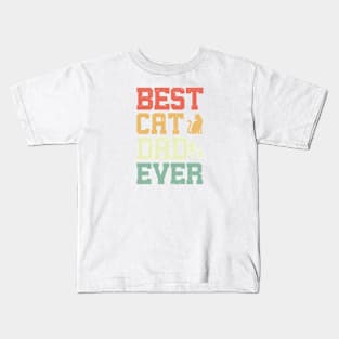 Best CAT DAD EVER Retro Gift for Father’s day, Birthday, Thanksgiving, Christmas, New Year Kids T-Shirt